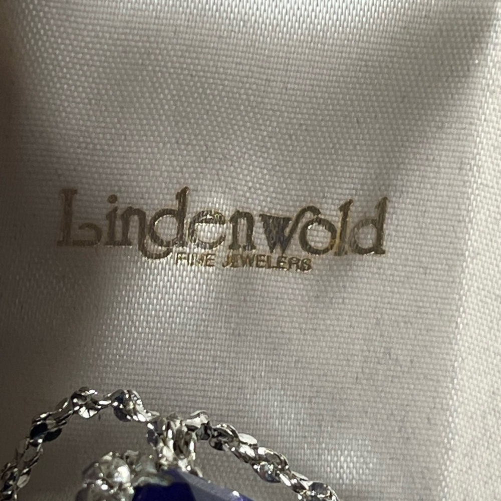 1998 Lindenwold Heart of The Titanic Blue Ocean Glass Heart Necklace w Case - Picture 10 of 14